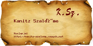 Kanitz Szalóme névjegykártya